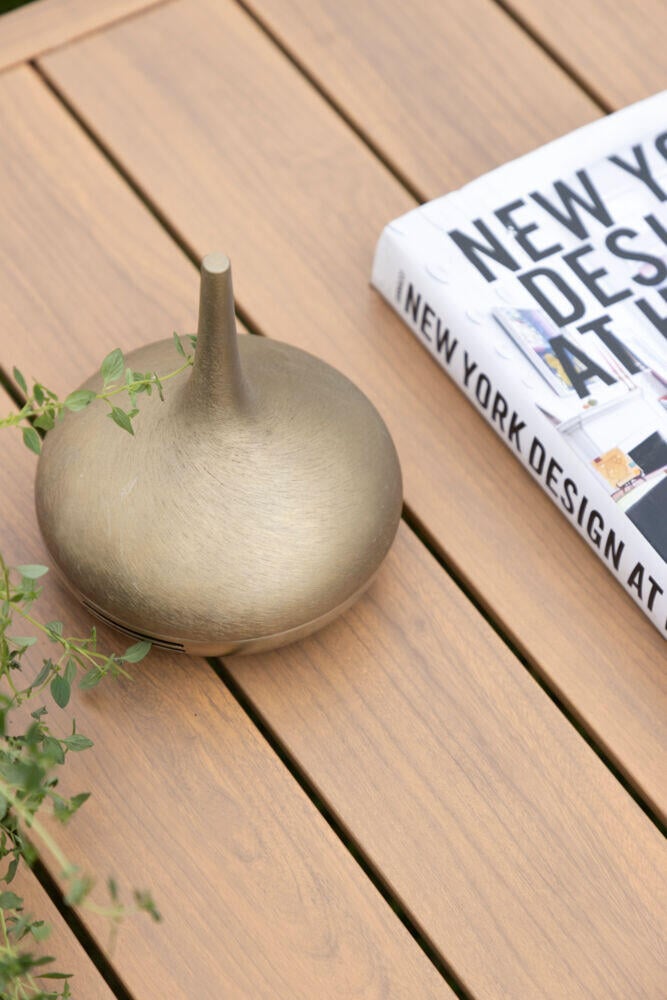 Røst sofagruppe teak og beige vanntette putetrekk