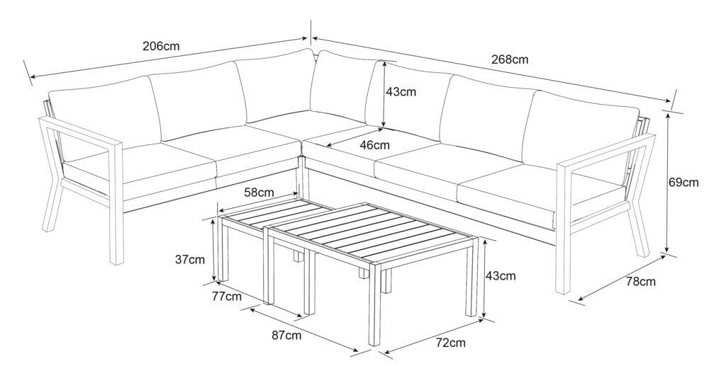 Røst hjørnegruppe kalk og mørk grå vanntette putetrekk