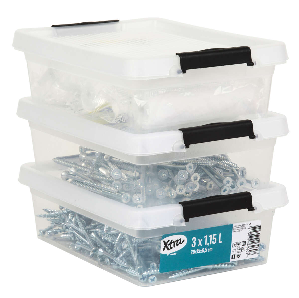 Xtra oppbevaringsboks 3 pk