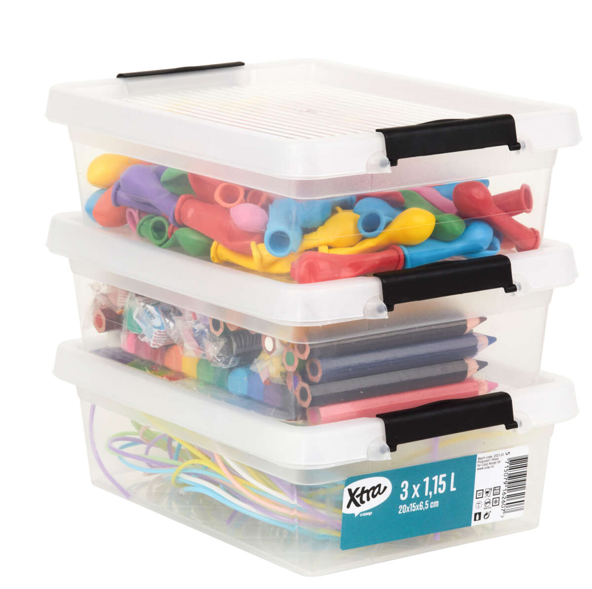 Xtra oppbevaringsboks 3 pk