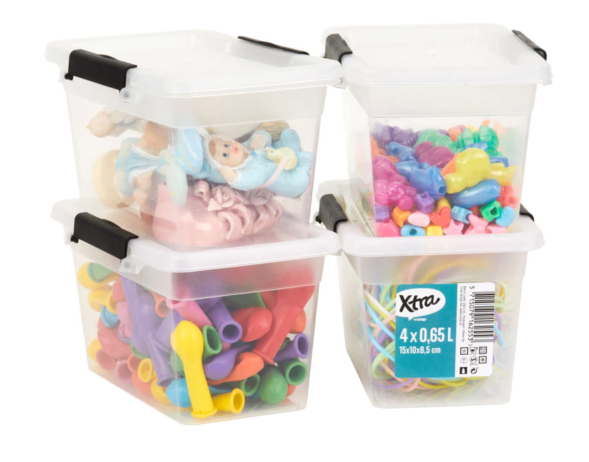 Xtra oppbevaringsboks 4 pk