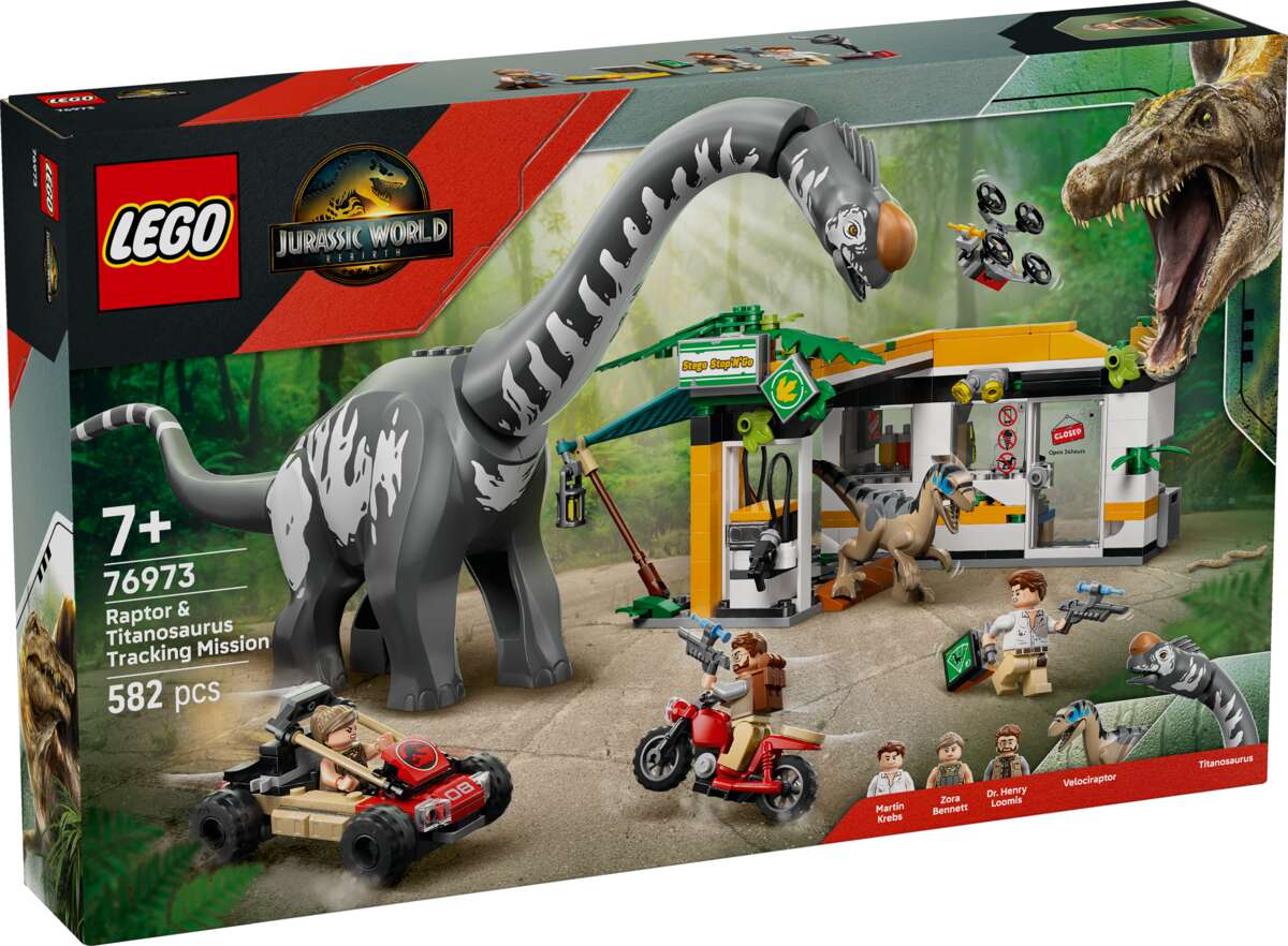 LEGO® Jurassic World På sporet av titanosaurus og raptor 76973