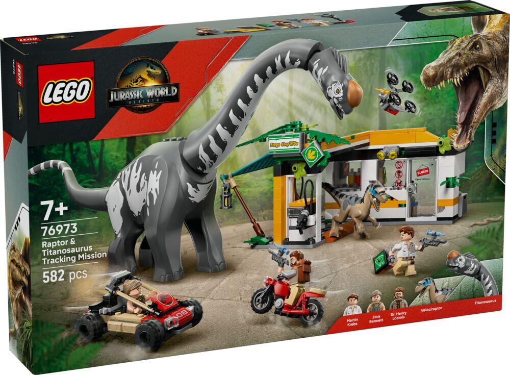 LEGO® Jurassic World På sporet av titanosaurus og raptor 76973