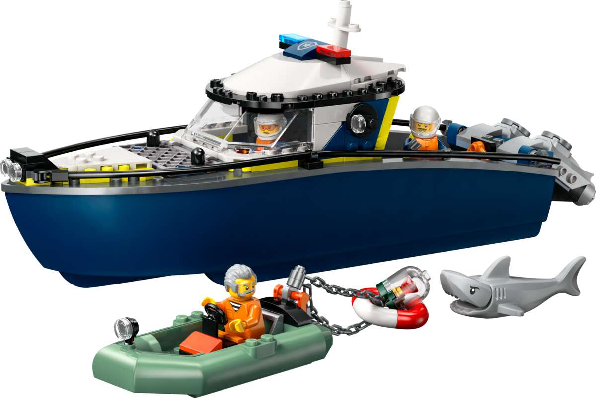 LEGO® City Skurkejakt med politibåt leke og flytende hurtigbåt og jolle 60456