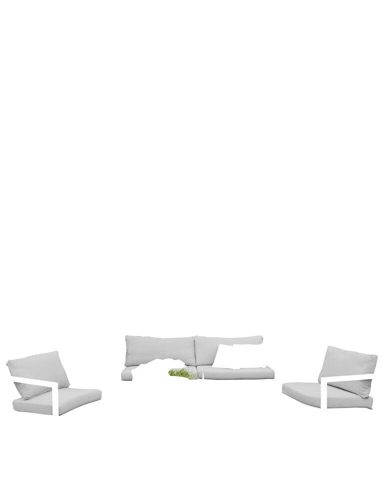 Røst sofagruppe kalk og lys grå impregnerte putetrekk