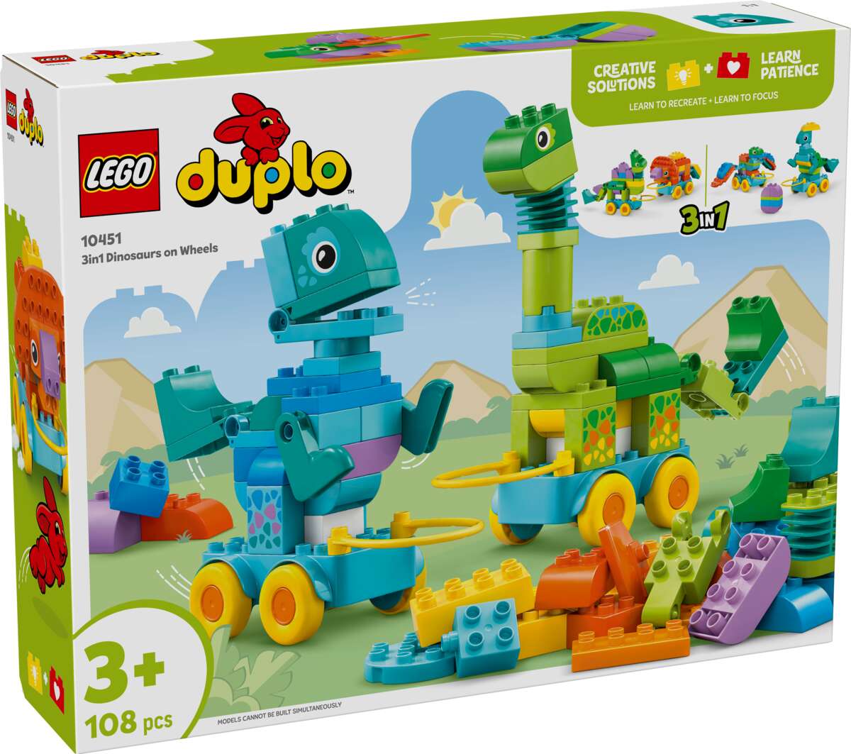LEGO® DUPLO® Town 3-i-1 Dinosaurer på hjul 0451