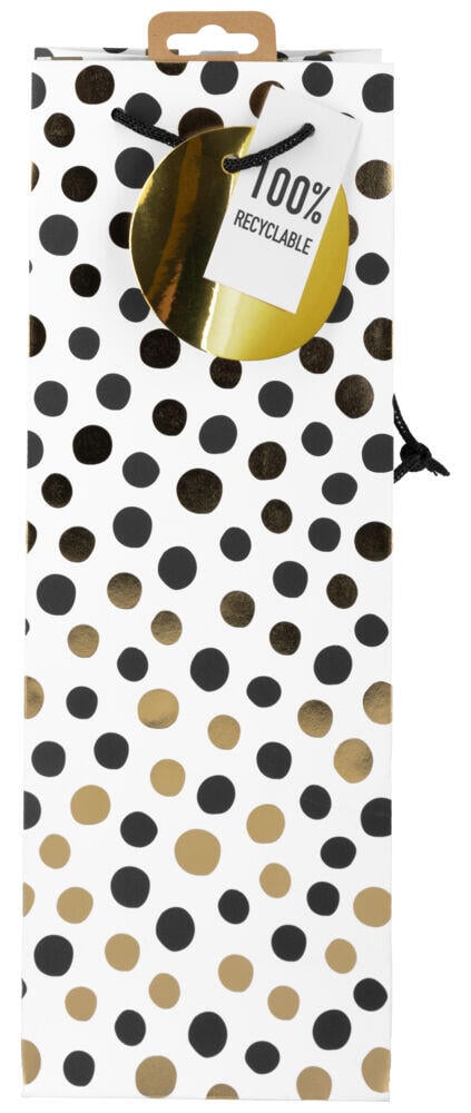 Flaskepose Hvit/prikker