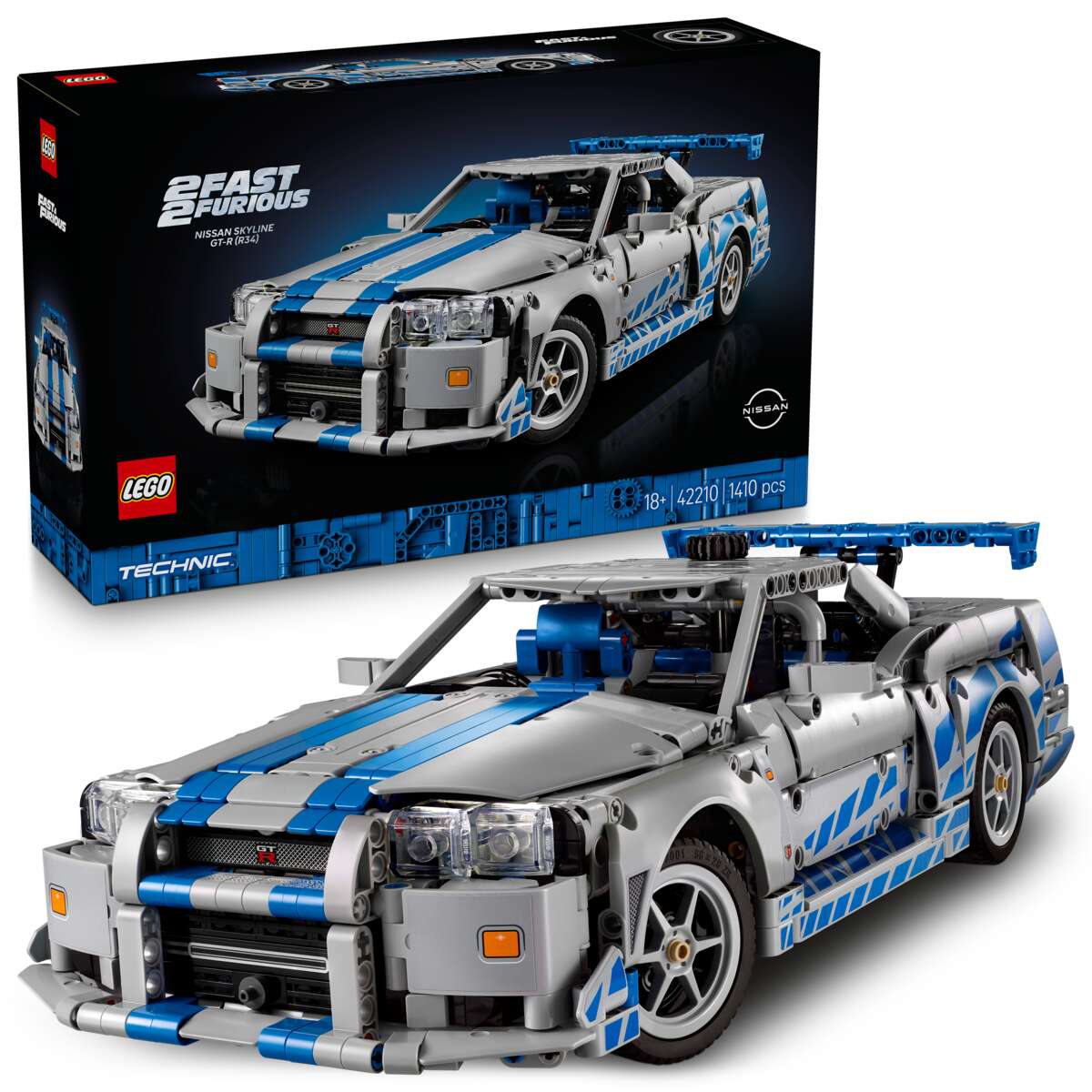 LEGO® Technic™ 2 Fast 2 Furious Nissan Skyline GT-R (R34)-bil 42210