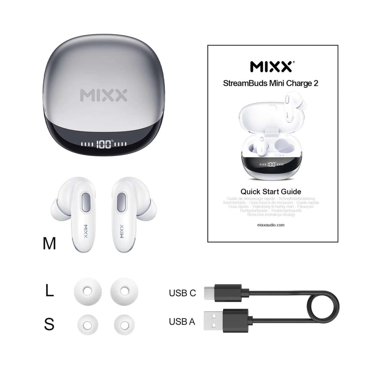 MIXX Mini Charge 2 In-Ear Tws Qi ørepropper