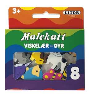 Malekatt viskelær 8pk