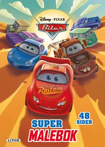 Disney Pixar Biler malebok med klistremerker