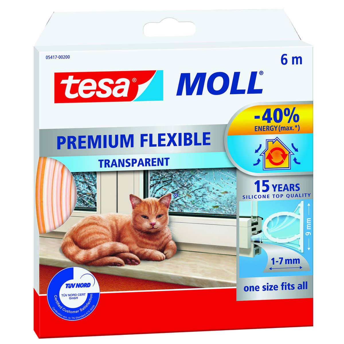 Tesa Tetningslist Silikon 6 m Transparent