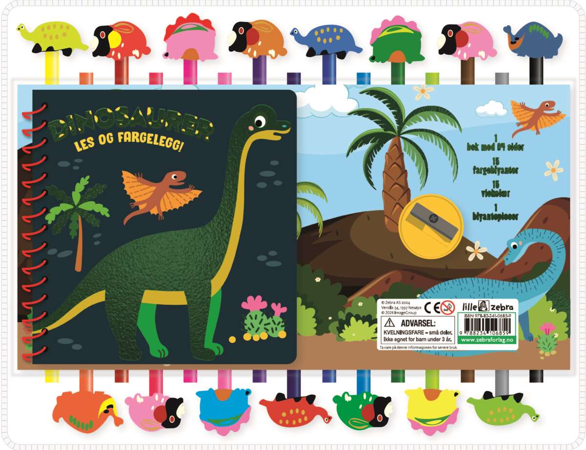 Dinosaurer: Les og fargelegg