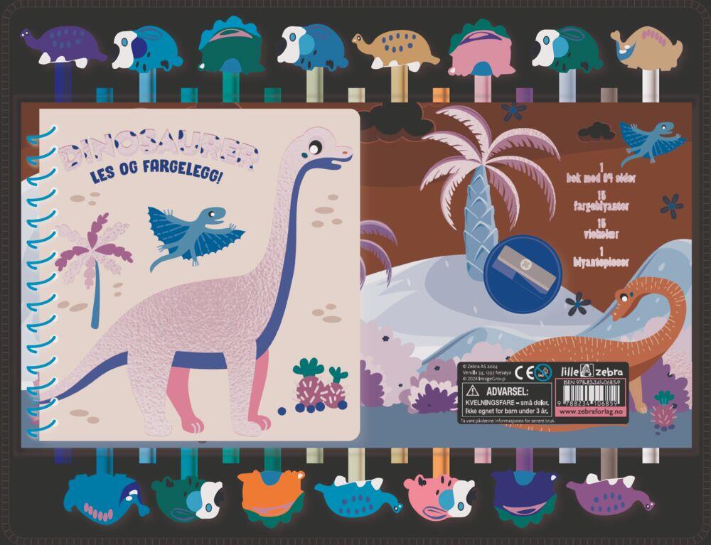 Dinosaurer: Les og fargelegg