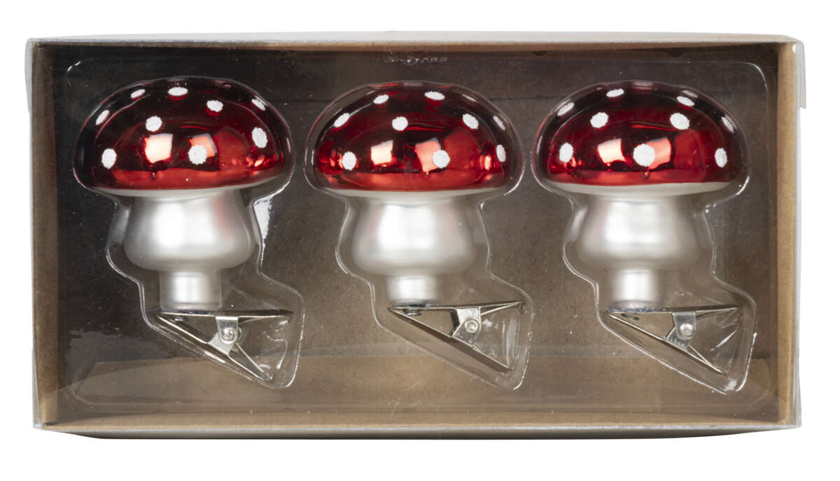 Sone sopp juletrepynt, 3pk