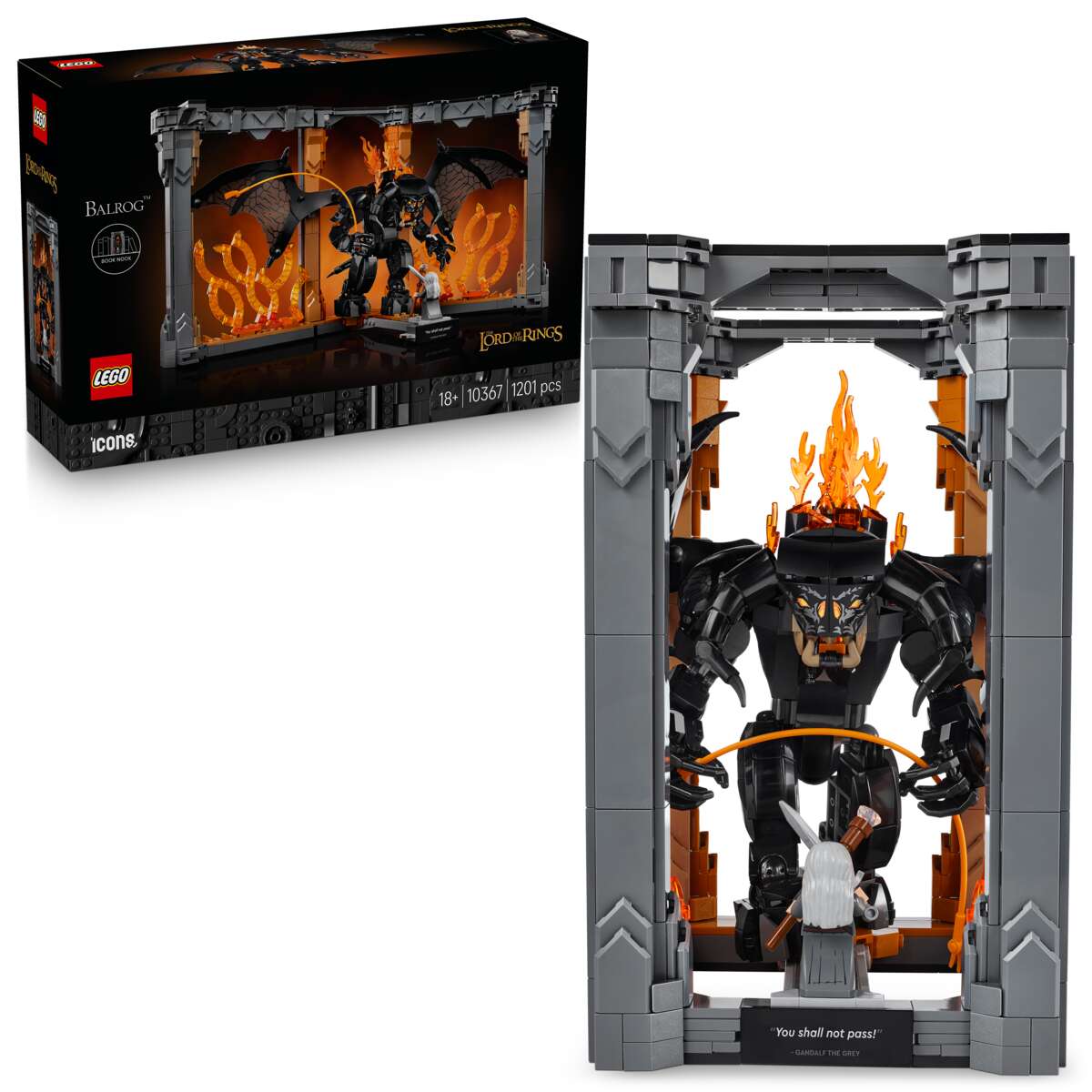 LEGO® Icons Ringenes herre: Balrog™-bokstøtte 10367