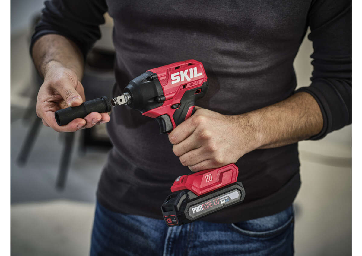 Skil 3360 DA sett med muttertrekker og luftkompressor m/batteri