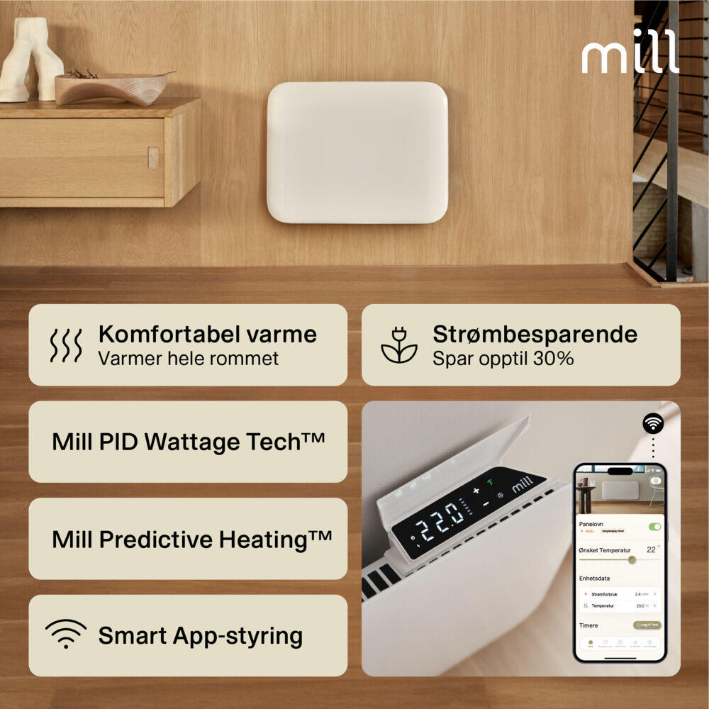 Mill Invisible Smart WiFi Gen 4 400W panelovn