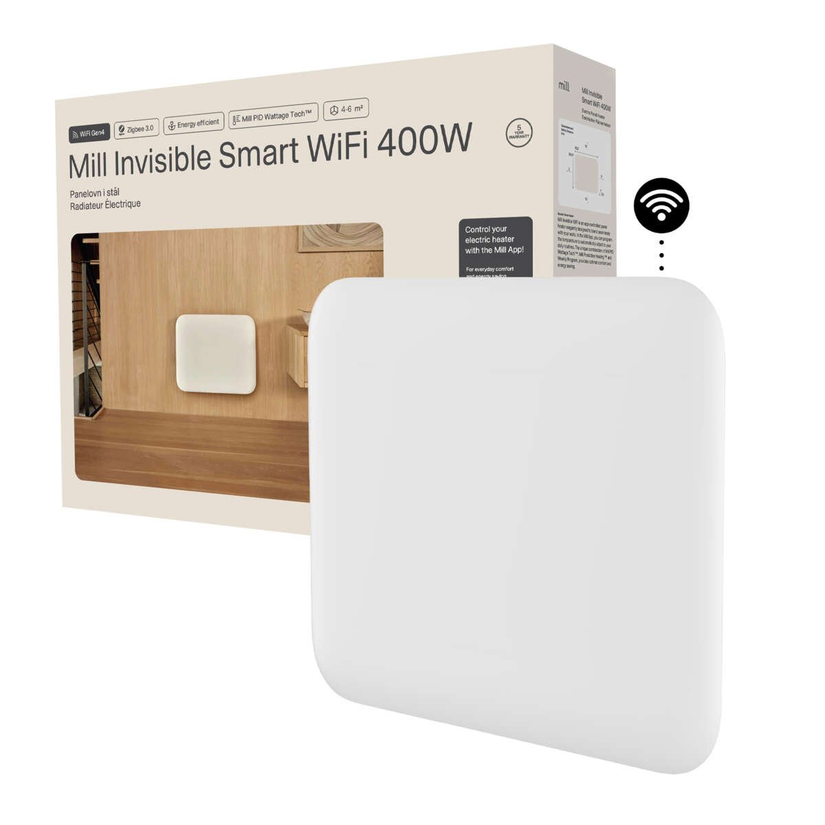 Mill Invisible Smart WiFi Gen 4 400W panelovn