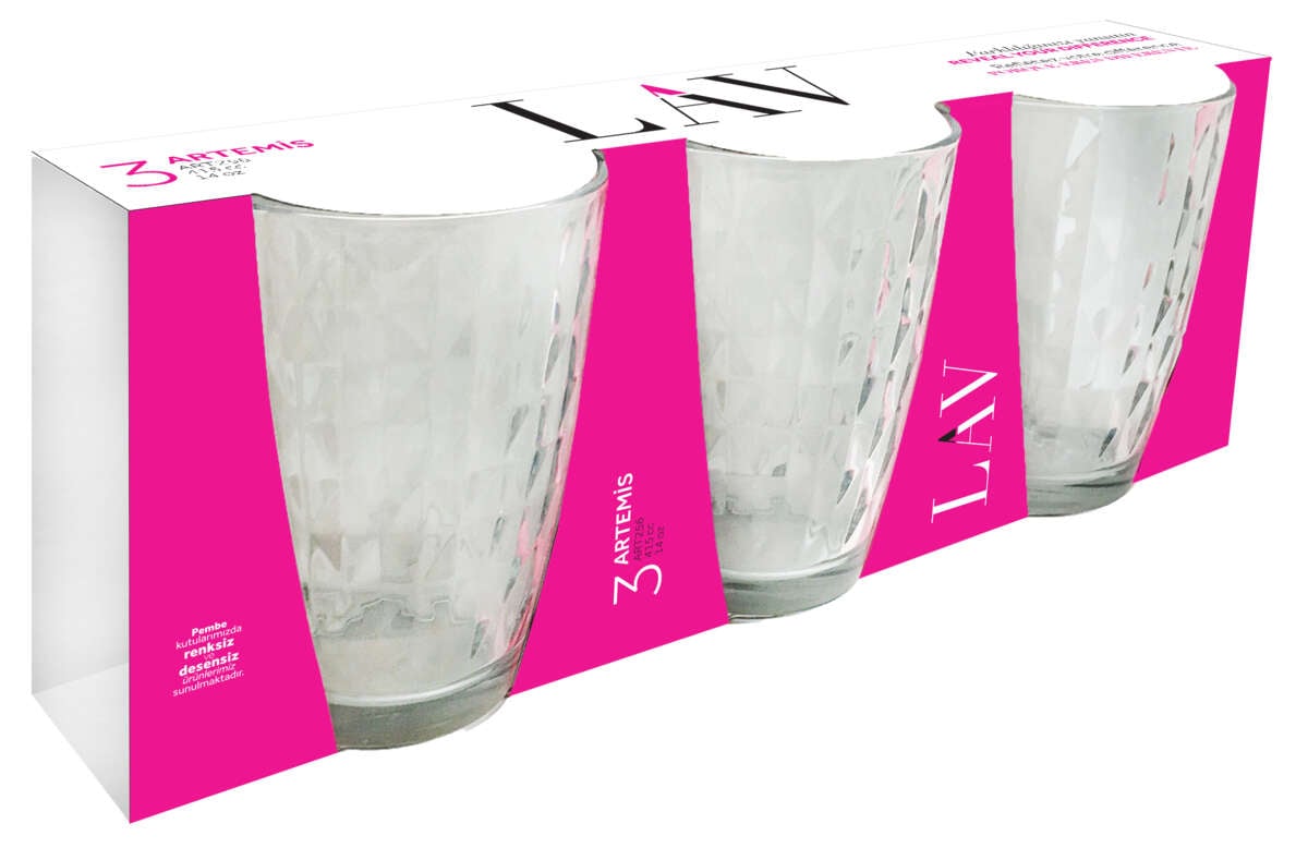 Lav vannglass 415ml 3pk