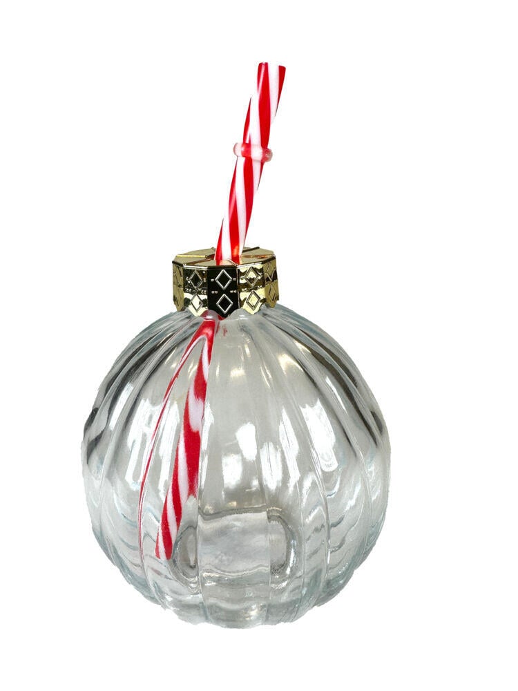 Julekule glass med sugerør