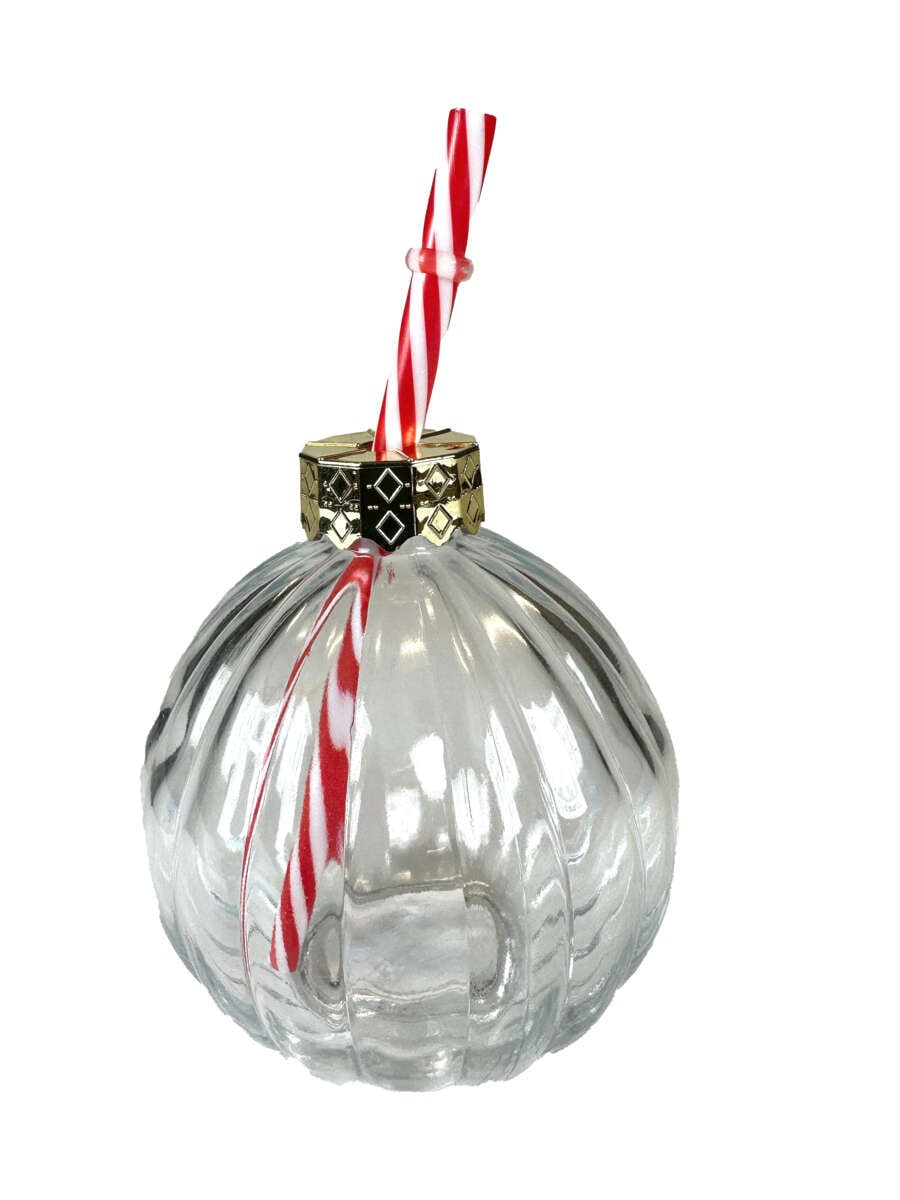 Julekule glass med sugerør