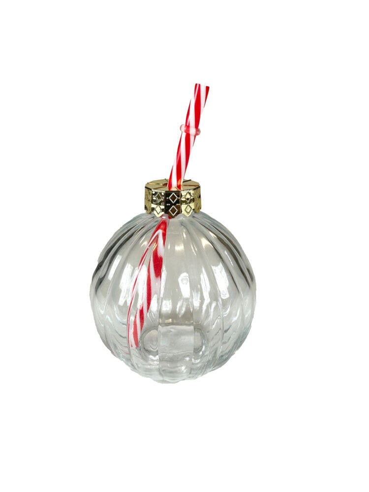 Julekule glass med sugerør