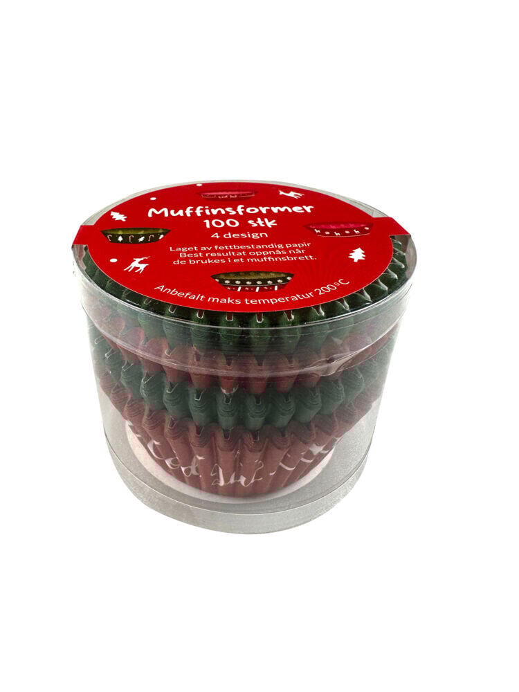 Muffinsformer med julemotiv 100 stk