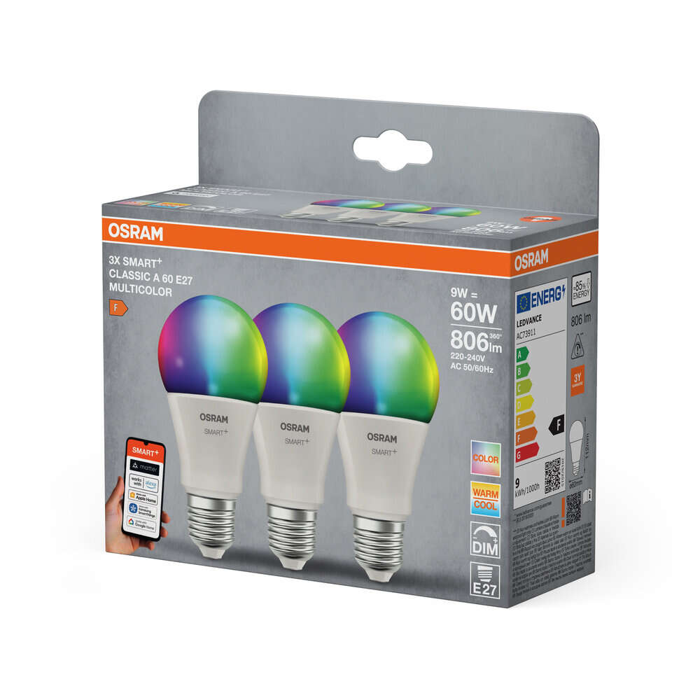 OSRAM SMART+ MATTER Multicolor Classic A60 9W E27
