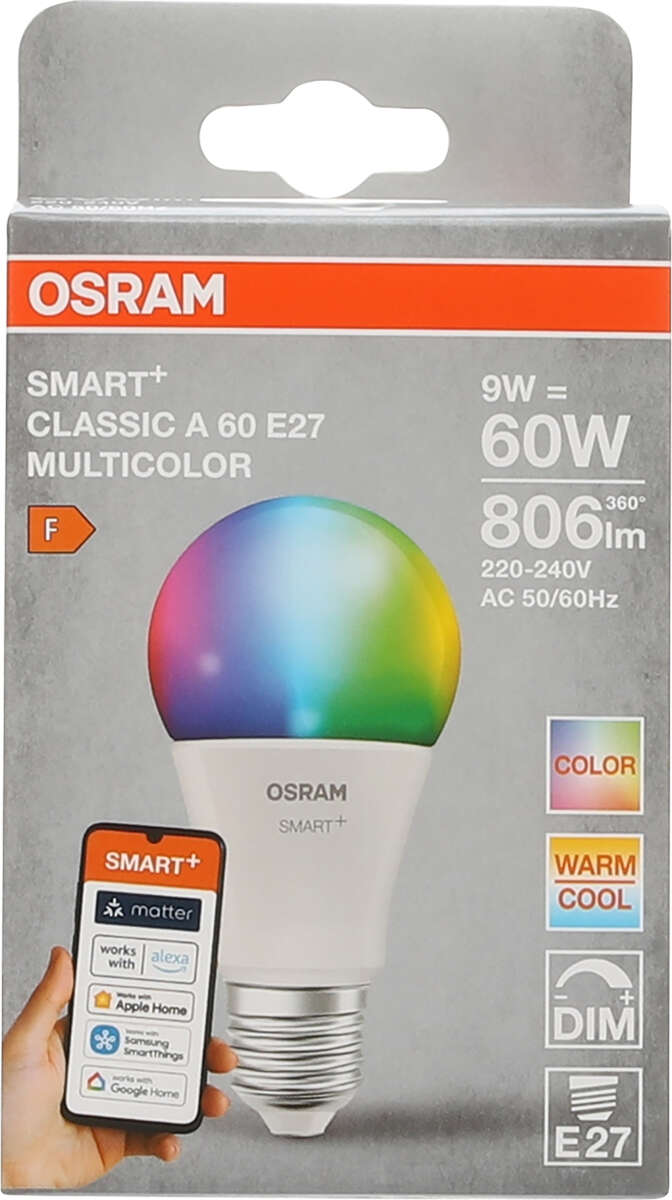 Ledvance SMART+ Matter Multicolor A60 9W E27 806lm
