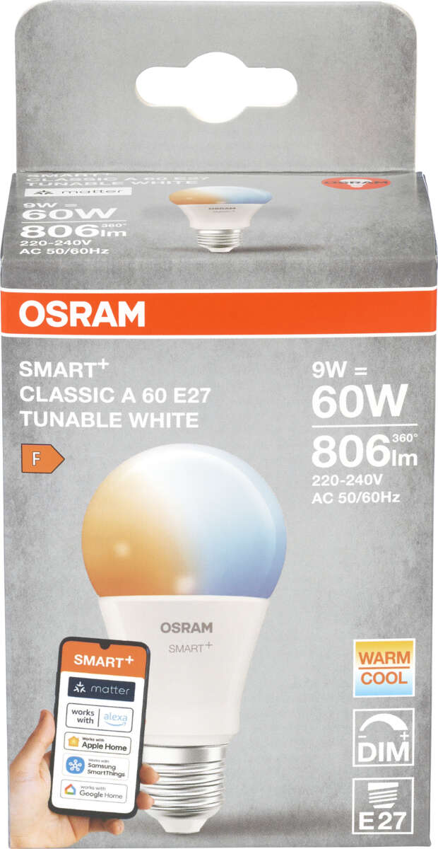 Smart LED pære E27 9W Tunable White