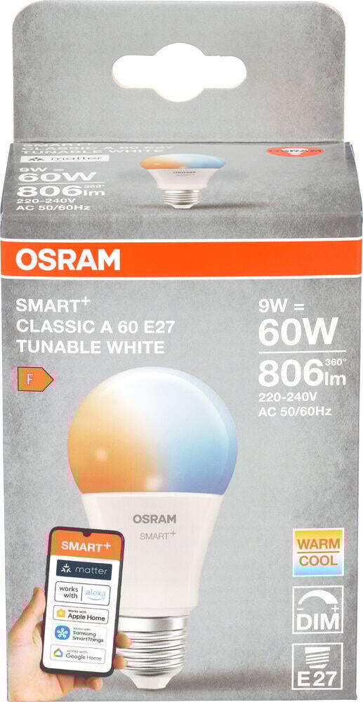 Smart LED pære E27 9W Tunable White