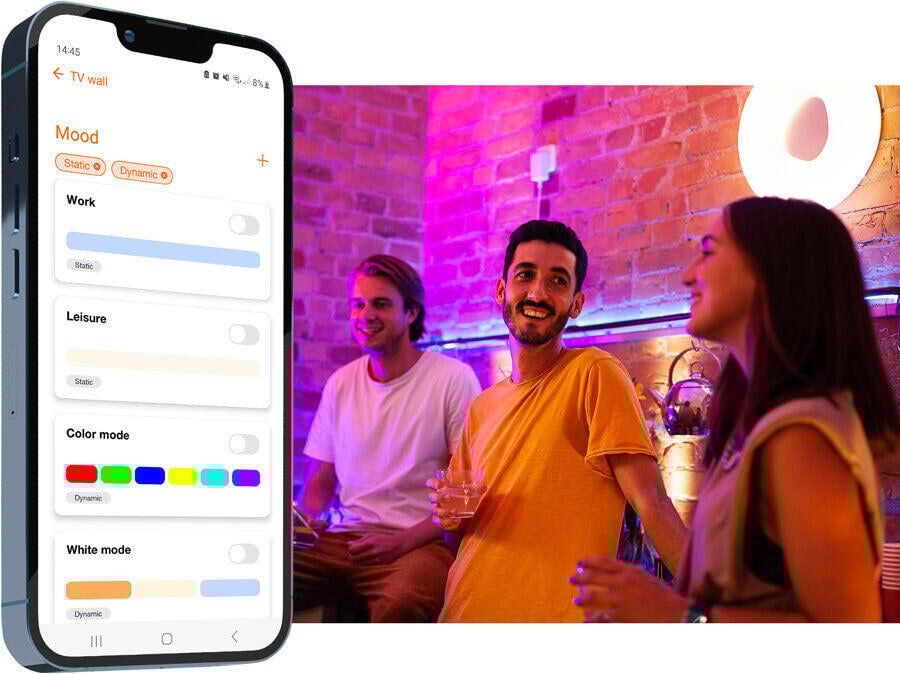 Smart LED pære E27 4,8W RGBTW 470lm Klar