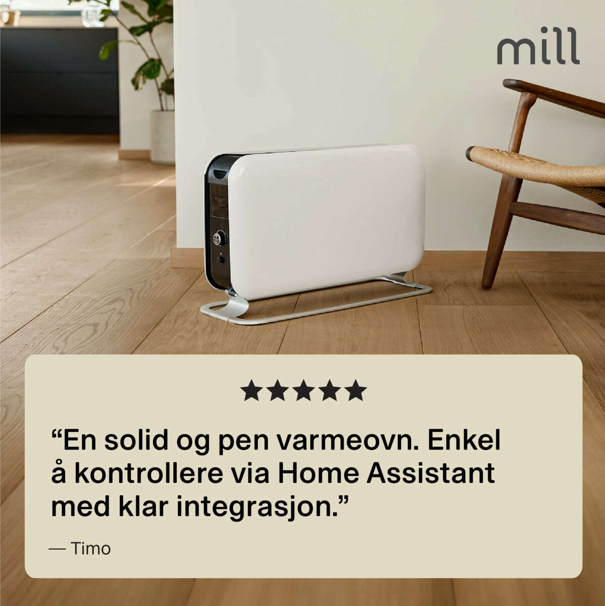 Mill Convection Max Wifi 1500W hvit gulvovn