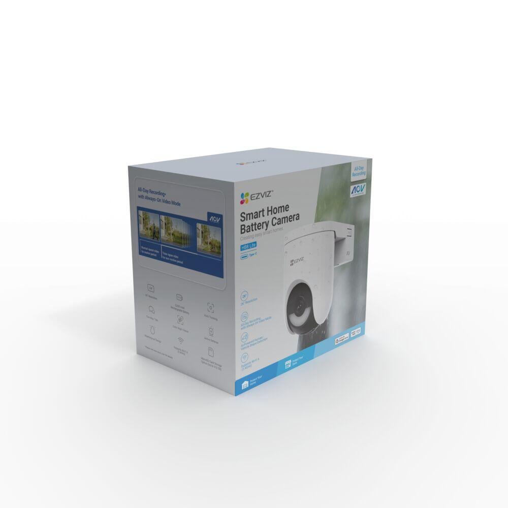 EZVIZ HB8Lite 2K batteridrevet Wi-Fi-kamera for panorering og tilt
