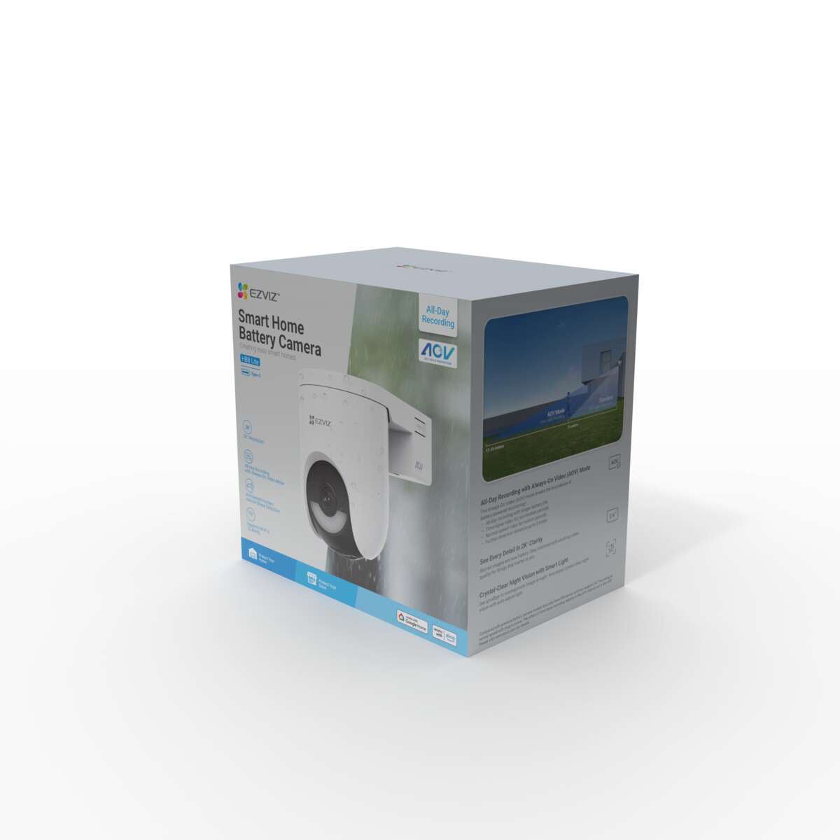 EZVIZ HB8Lite 2K batteridrevet Wi-Fi-kamera for panorering og tilt