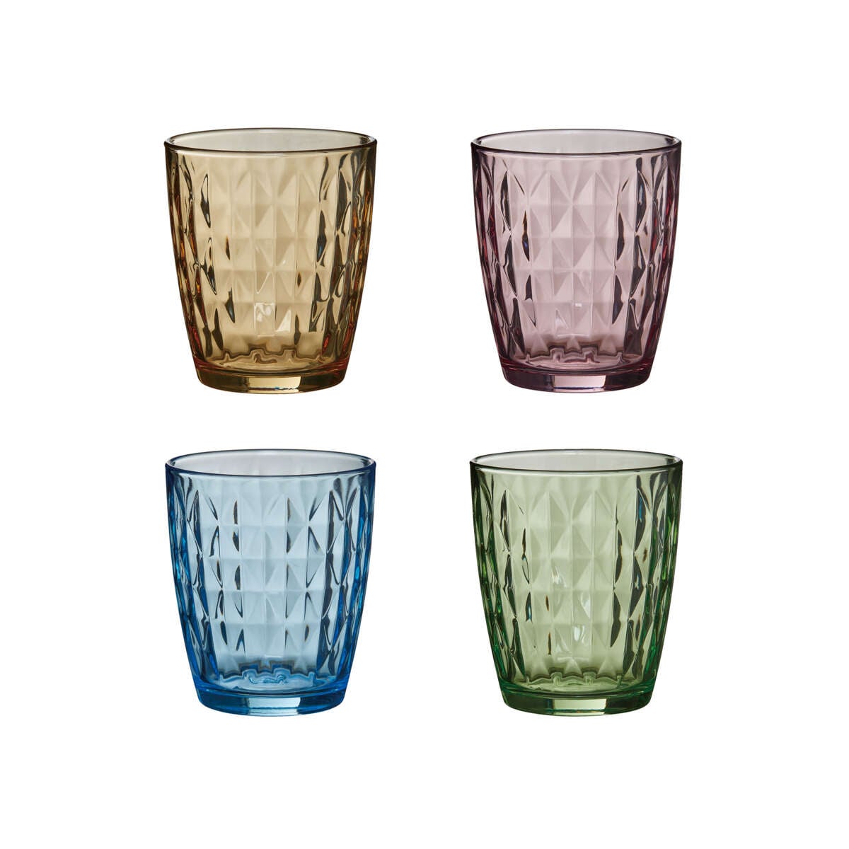 Aida Mosaic fargede vannglas 4pk