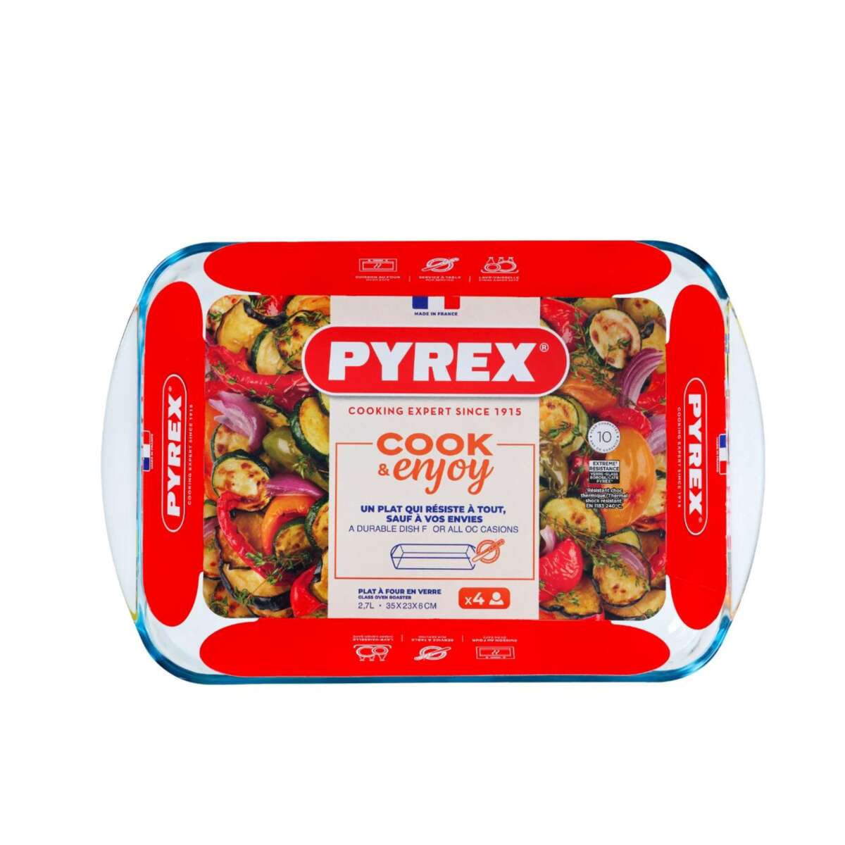 Pyrex Cook&Enjoy rektangulær ildfast form i glass