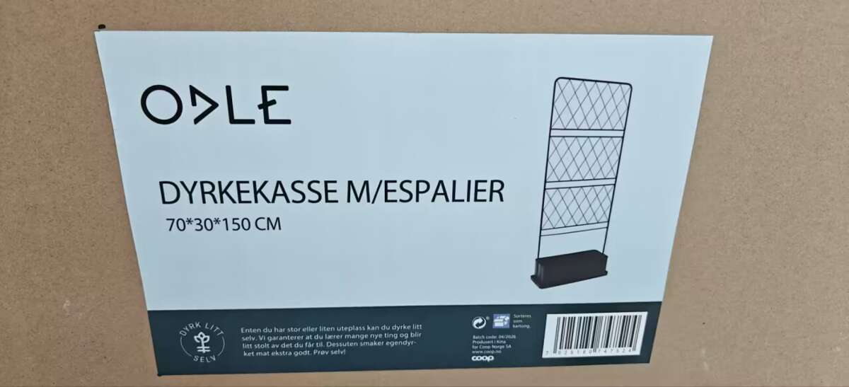 Odle dyrkekasse med espalje