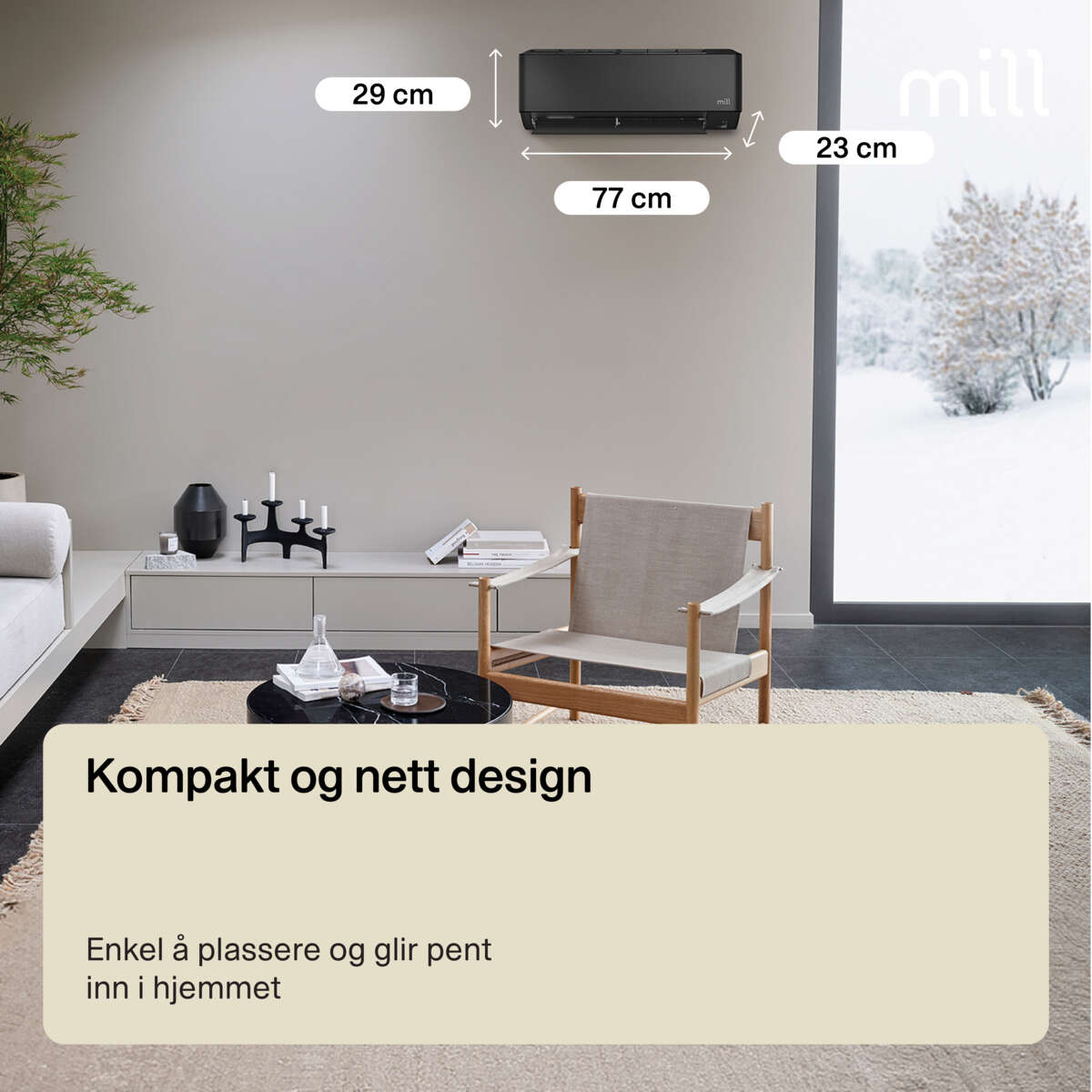 Mill Compact Pro WiFi varmepumpe 5200W, ferdig montert