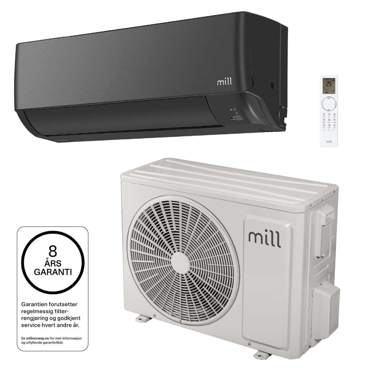 Mill Compact Pro WiFi varmepumpe 5200W, ferdig montert