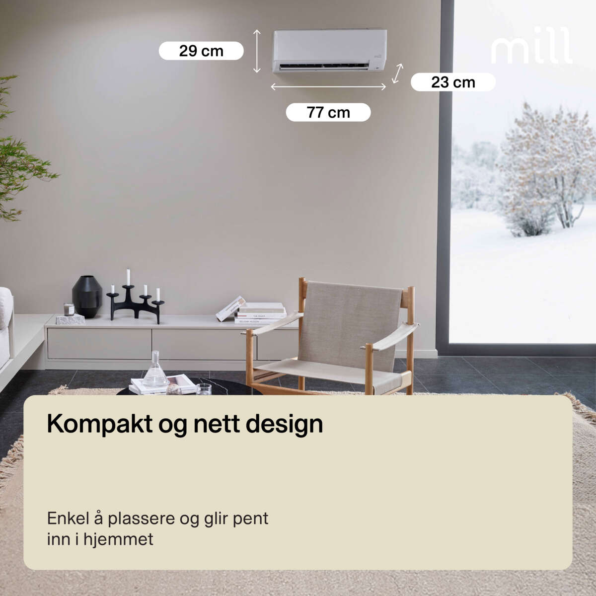 Mill Compact Pro WiFi varmepumpe 5200W, ferdig montert