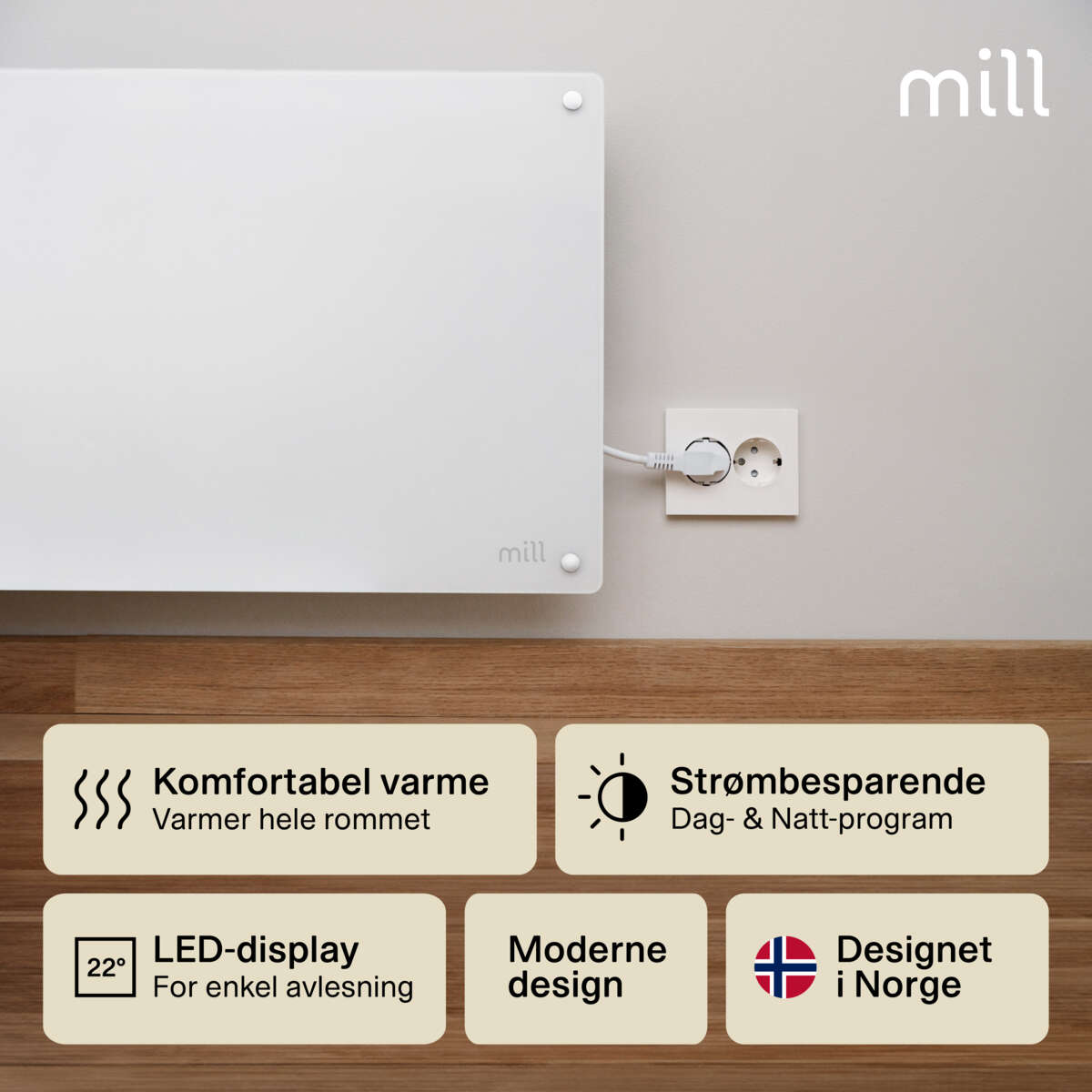 Mill Glass 600W panelovn