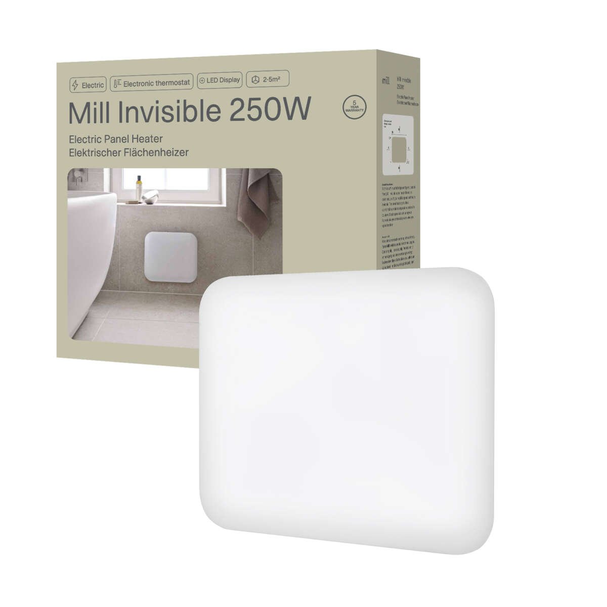 Mill Invisible 250W panelovn