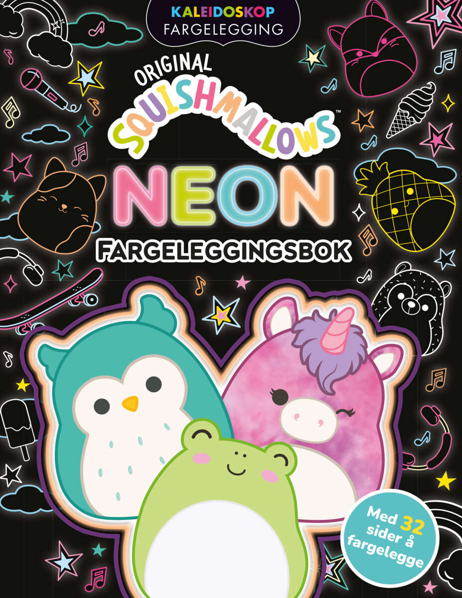 Squishmallows: Neon fargeleggingsbok