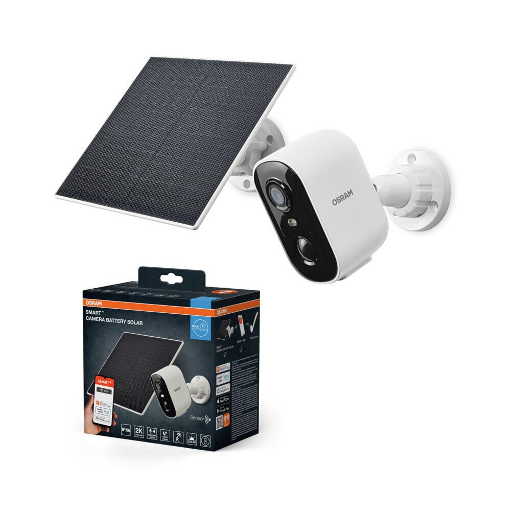 Osram Smart+ WiFi sikkerhetskamera og solcellepanel
