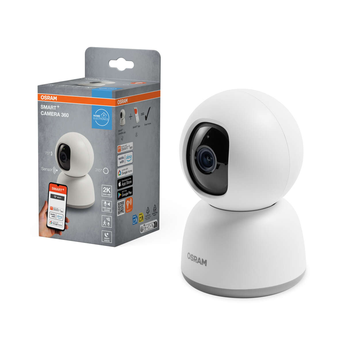 OSRAM Smart+ WiFi 360 innendørs sikkerhetskamera