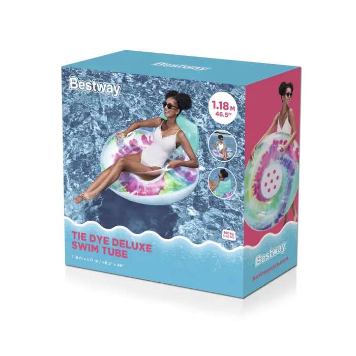 Bestway® Tie Dye Deluxe Swim Tube loungestol