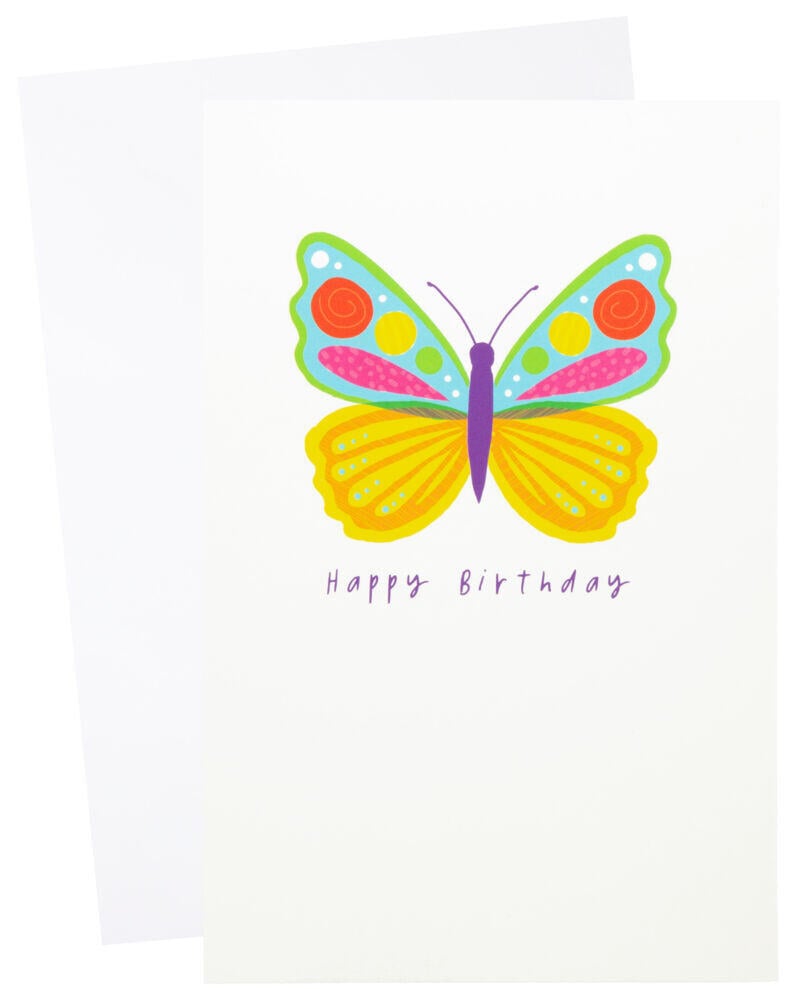 Kort Sommerfugl Happy Birthday