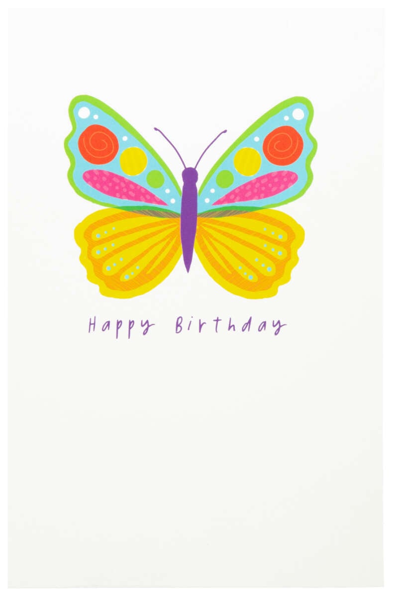 Kort Sommerfugl Happy Birthday